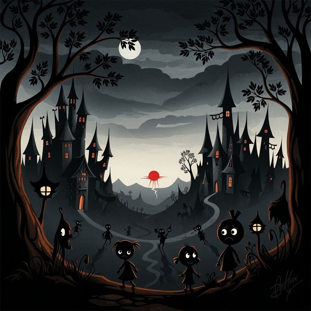 Grimdark Image in Mary Blair Style