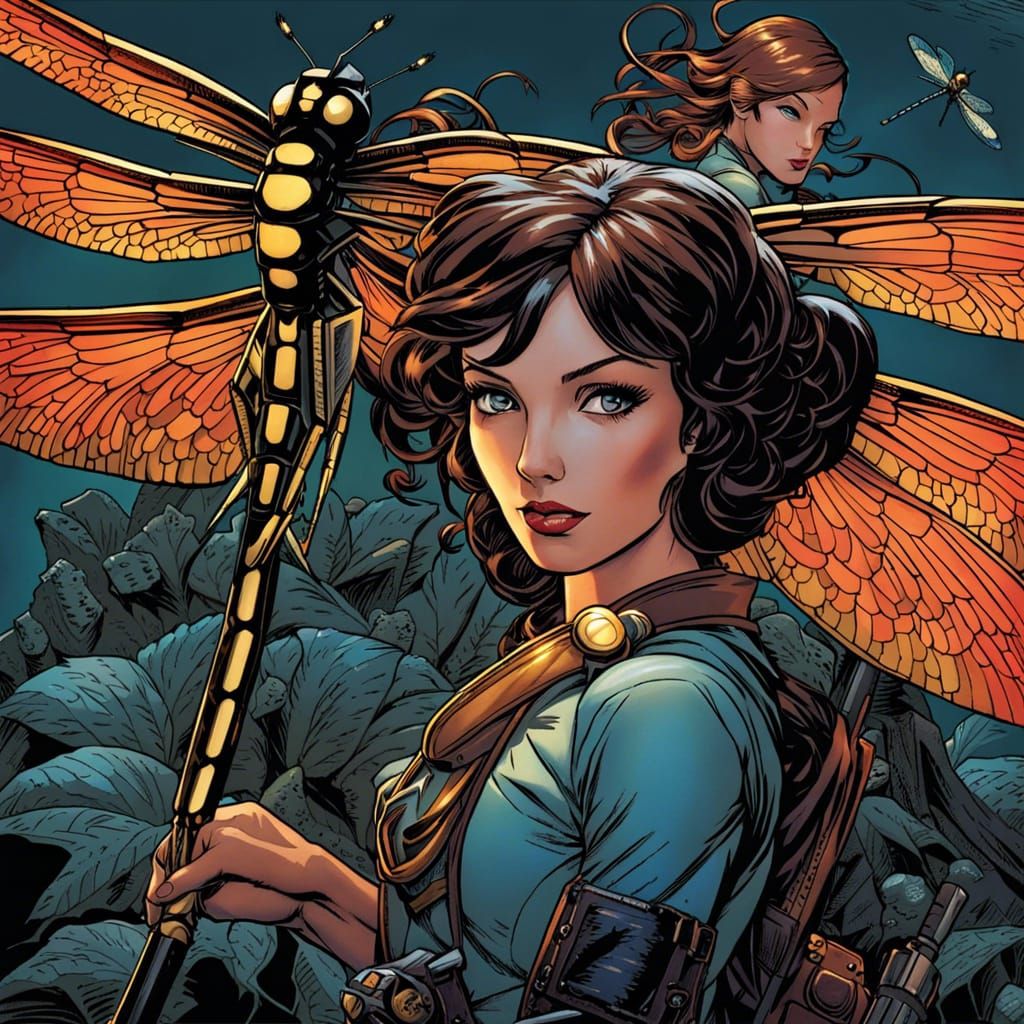 Dragonfly Girl Rescue: Comic Book Art