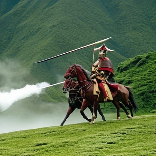 Samurai Versus Knight Battle in the Swiss Alps
