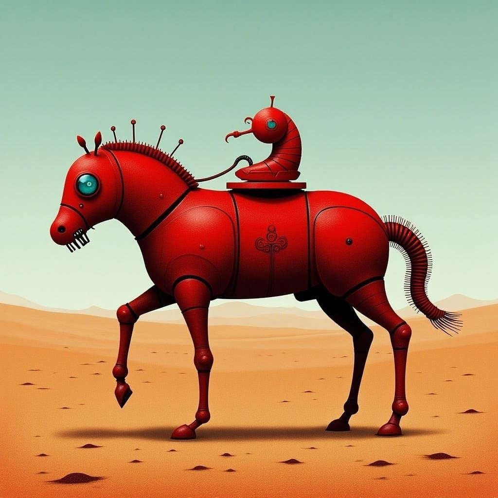 Apocalyptic Desert: Rusty Mechanical Horse
