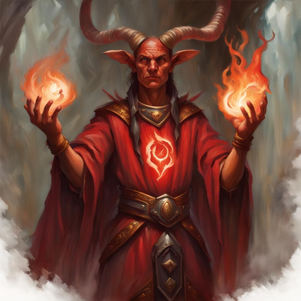 Magic Card Art: Ryk, Acolyte of Oryx, Fire Shaman