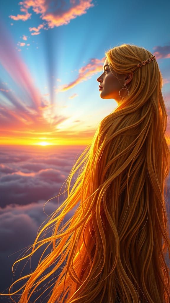 Ethereal Goddess in Liquid Gold, Standing at the Threshold o...