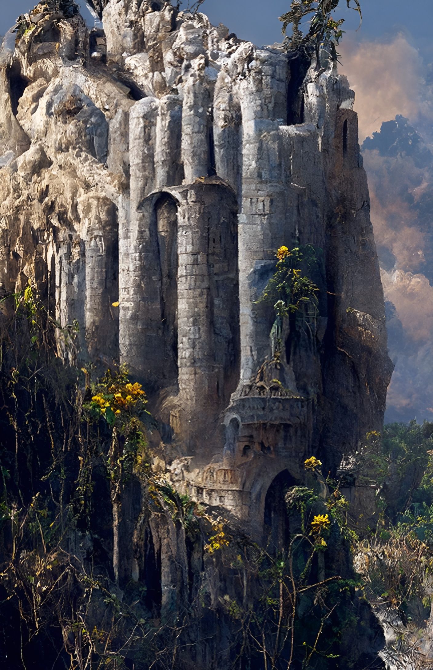 Majestic Corn Castles in Lush Valley Landscape