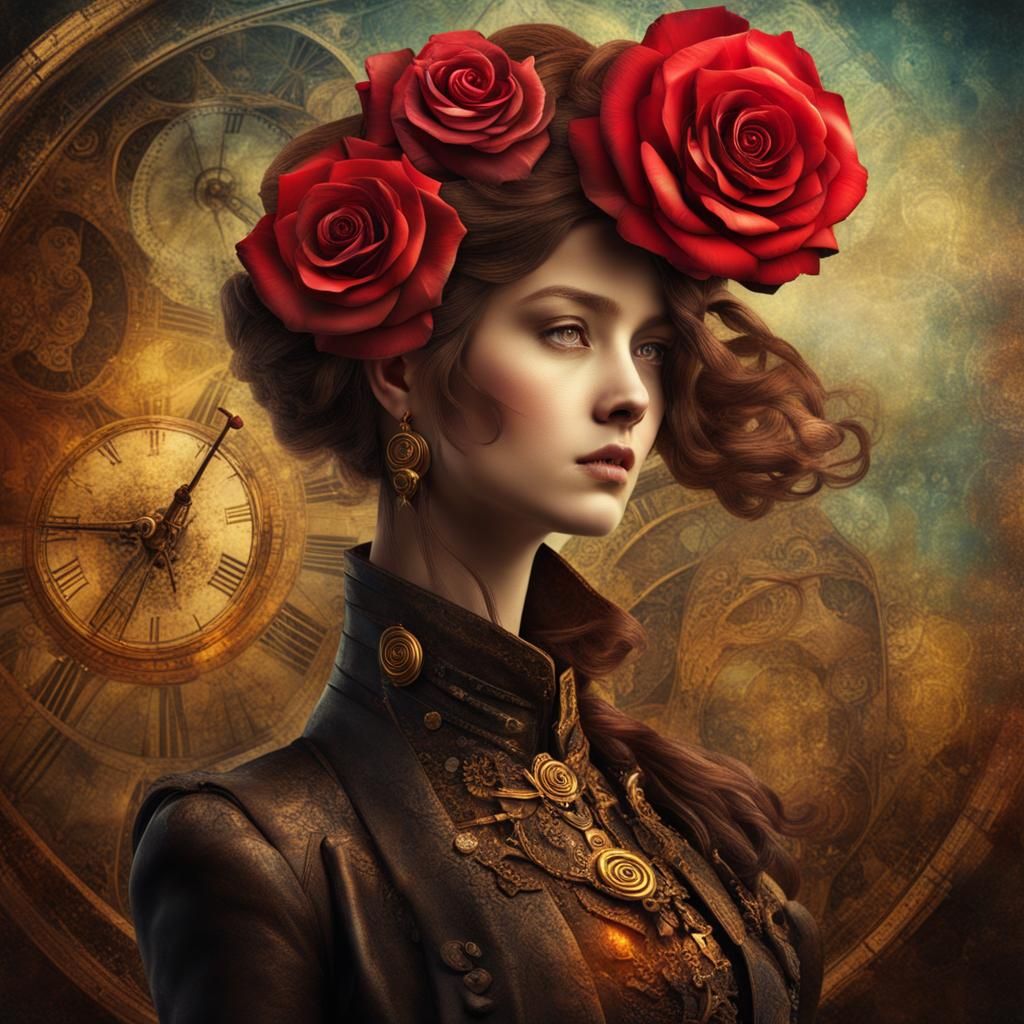 Steampunk Memory: Woman Walks Through Thoughts of Him
