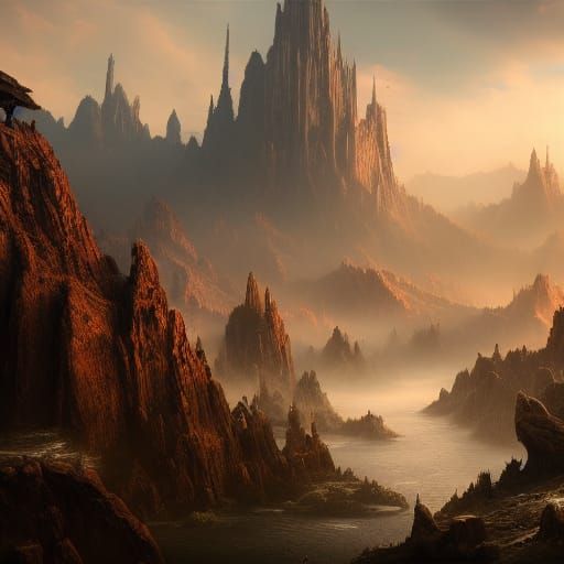 Cinematic Fantasy Landscape in Deep Color