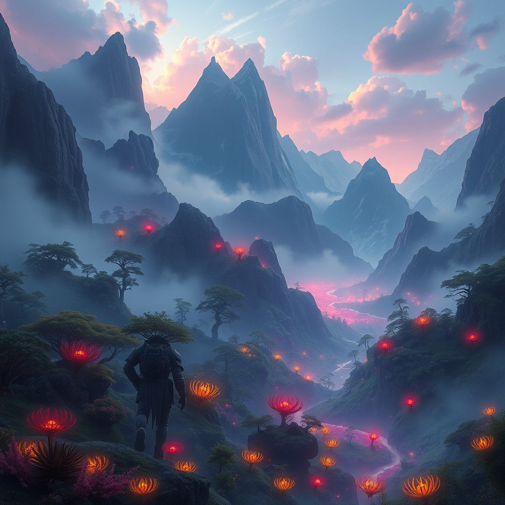 Dreamlike Fantasy Landscape in Hyper-Detailed Matte Painting
