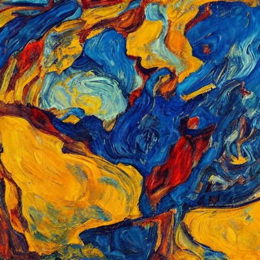 Wind and General Clash in Expressionist Painting