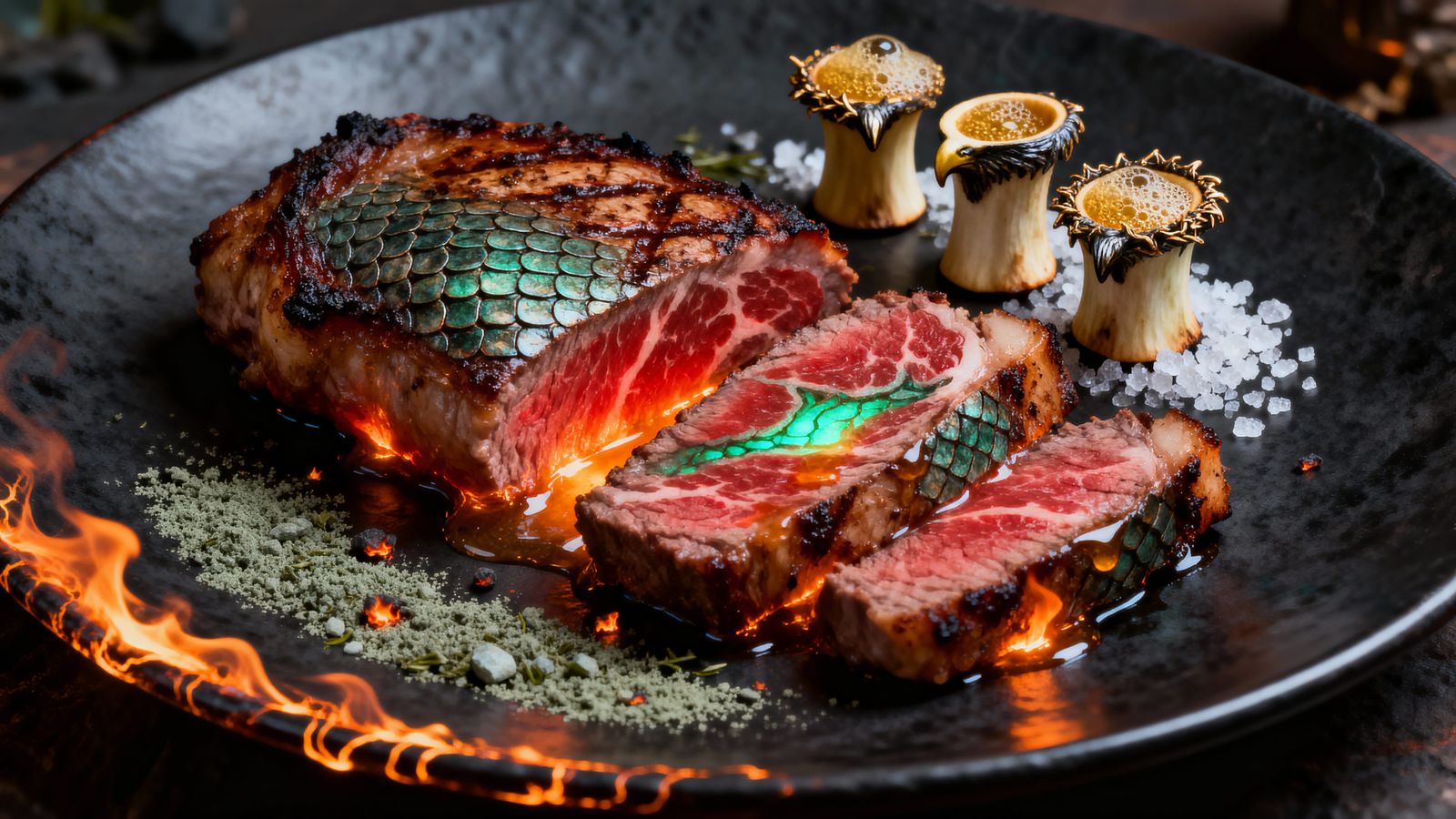 Fantasy Chimera Roast with Basilisk Herb Dust