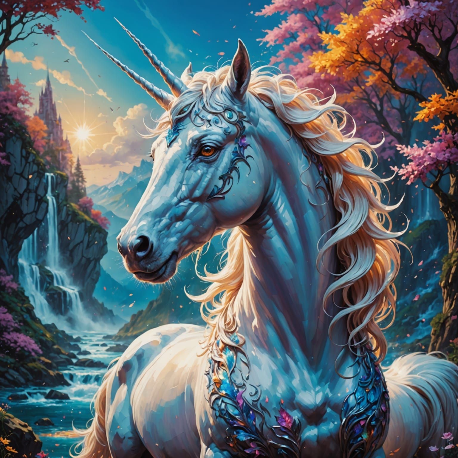 Last Unicorn Emerges in Vibrant Splash Art