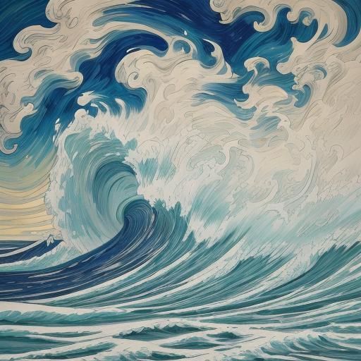 Vibrant Landscape Painting with Figures in Impasto Style