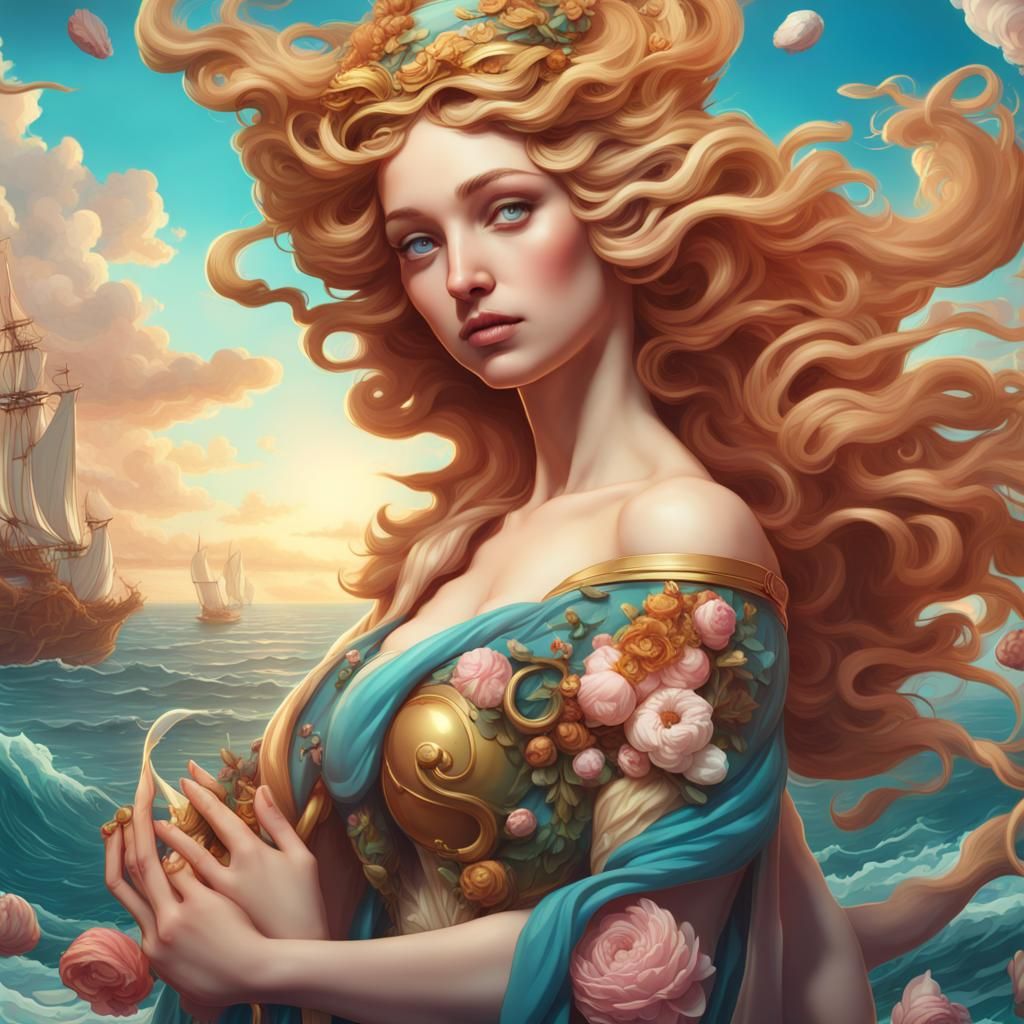 Cartoon Style Birth of Venus Bookmark