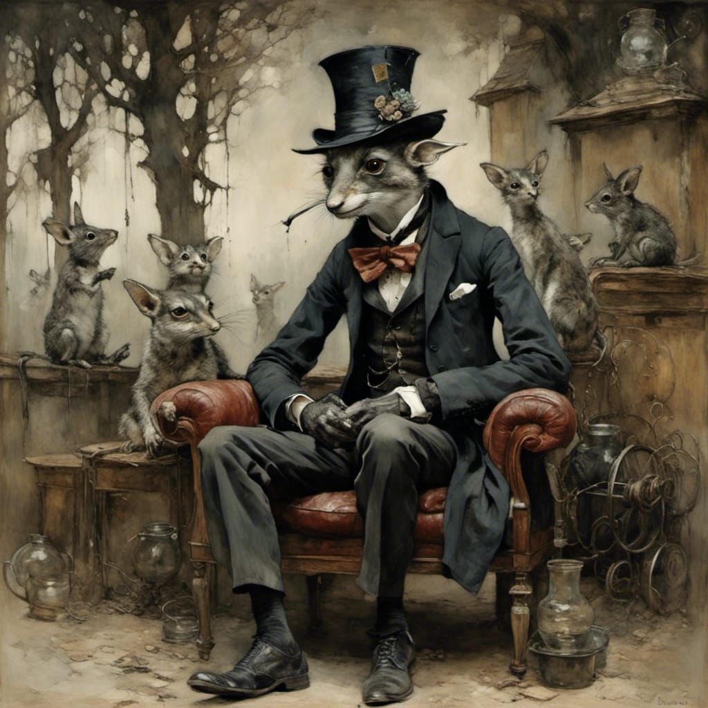 Enigmatic Figure with Velvety Voice, Stylized Portrait