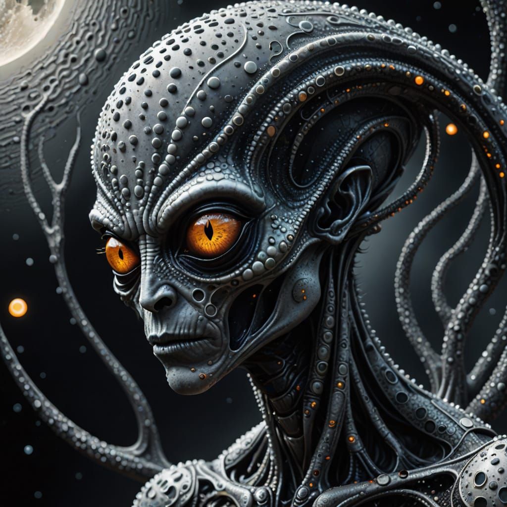 Surreal Alien Moon Macro Art in Greg Rutkowski Style