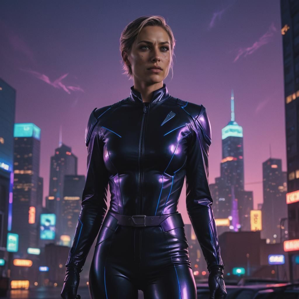 Cyberpunk Visionary in PVC Armor