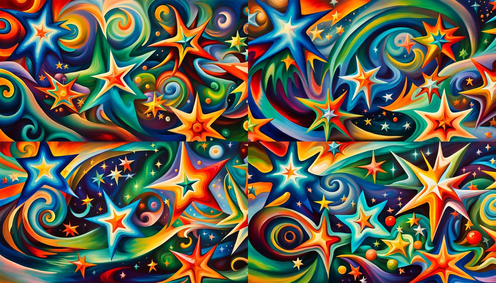 Iridescent Star Cluster Formation in Impasto Style