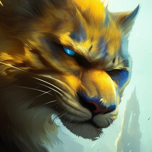 Hyperdetailed Portrait of a Giant Cat