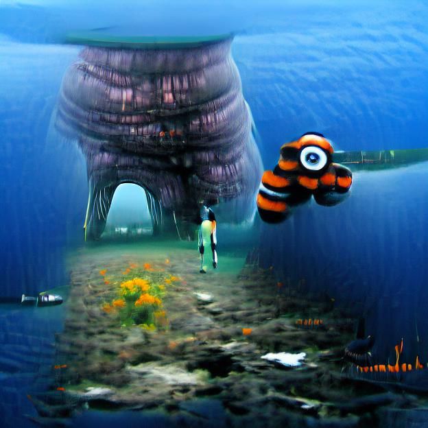 Clownfish Swimming in Coral Reef