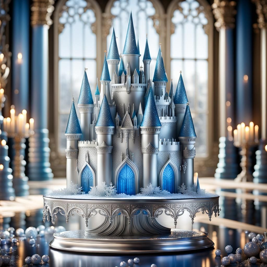 Grand Winter Celebration Castle Cake