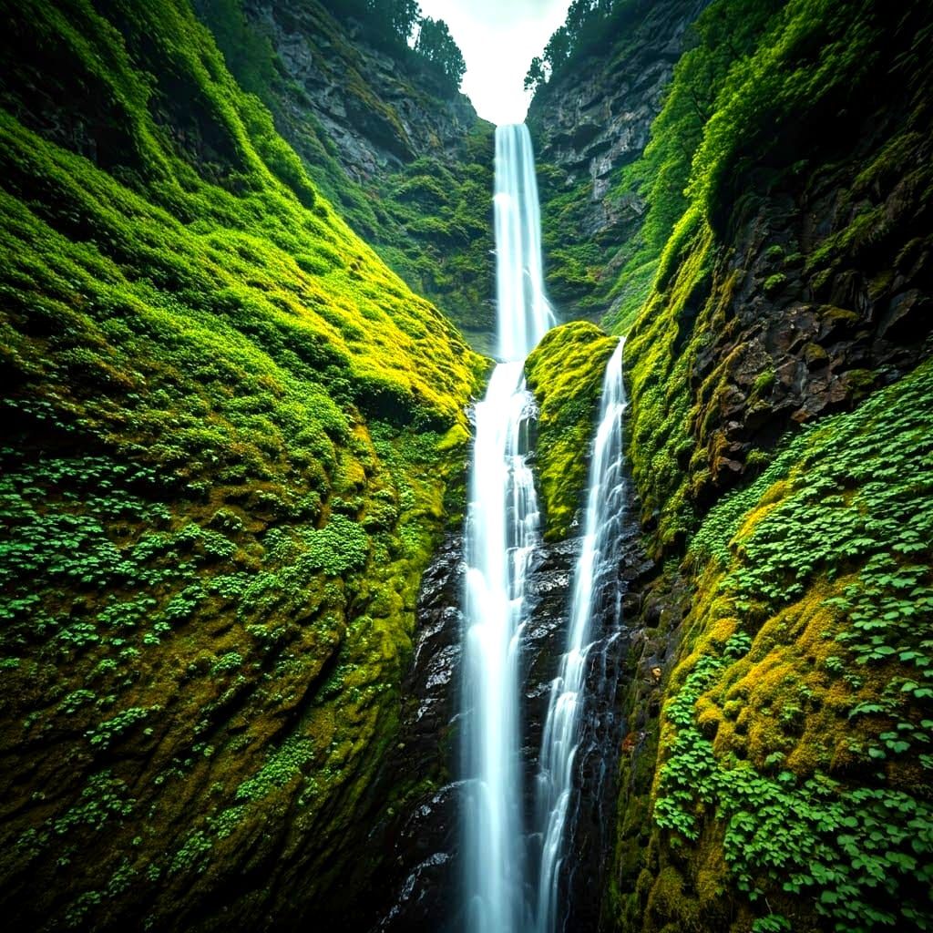 Ethereal Waterfall in Hyperrealistic Style