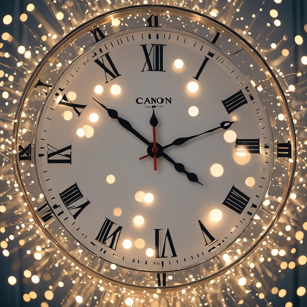 Glowing Clock in Bokeh - Professional Photography