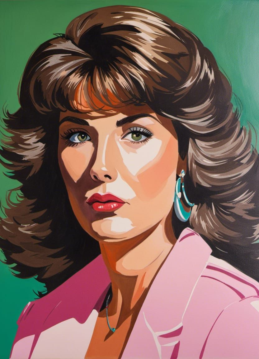 1980s Tiffani: A Gouache Portrait