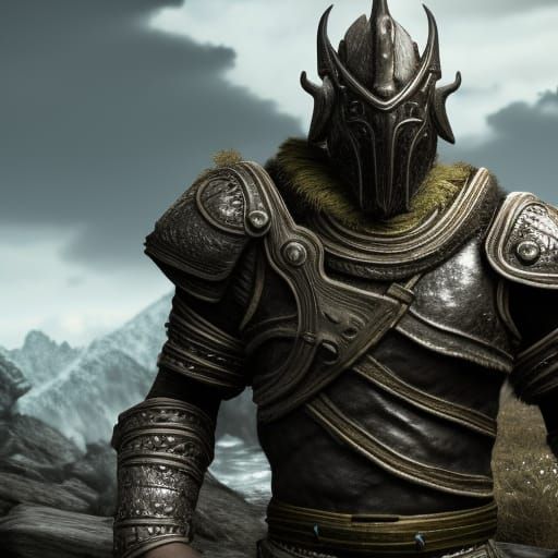 Photorealistic Skyrim Scene in 3D Game Style