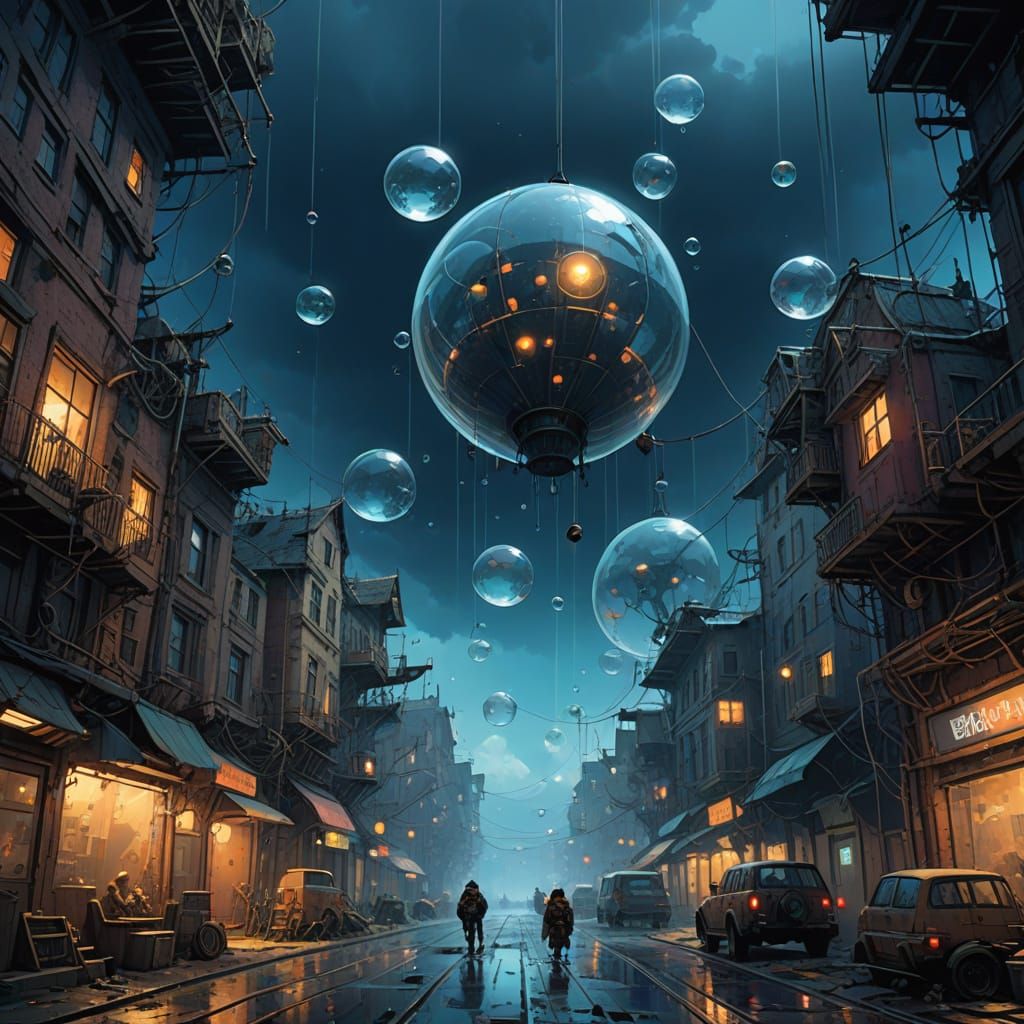 Surreal Water Bubbles Frozen in Time