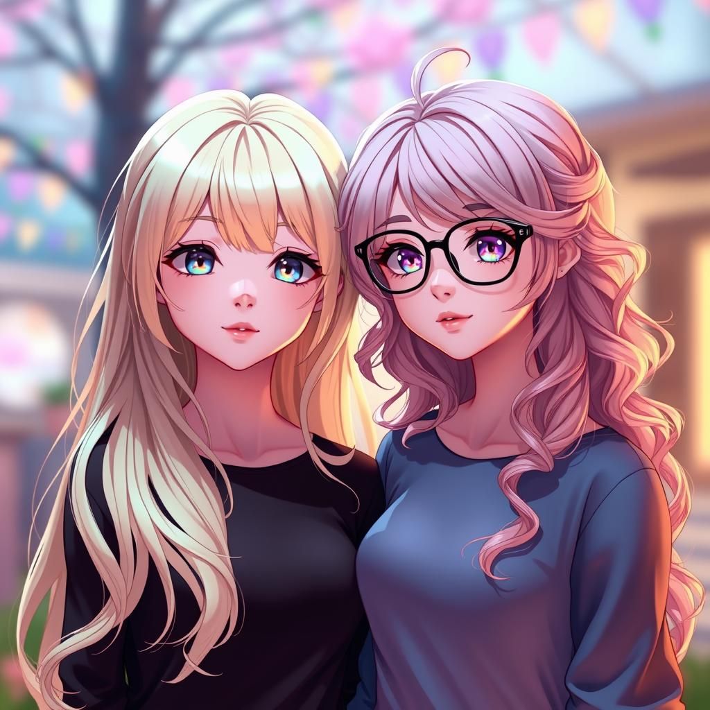 Two Sisters in Harmonious 3D Anime Art