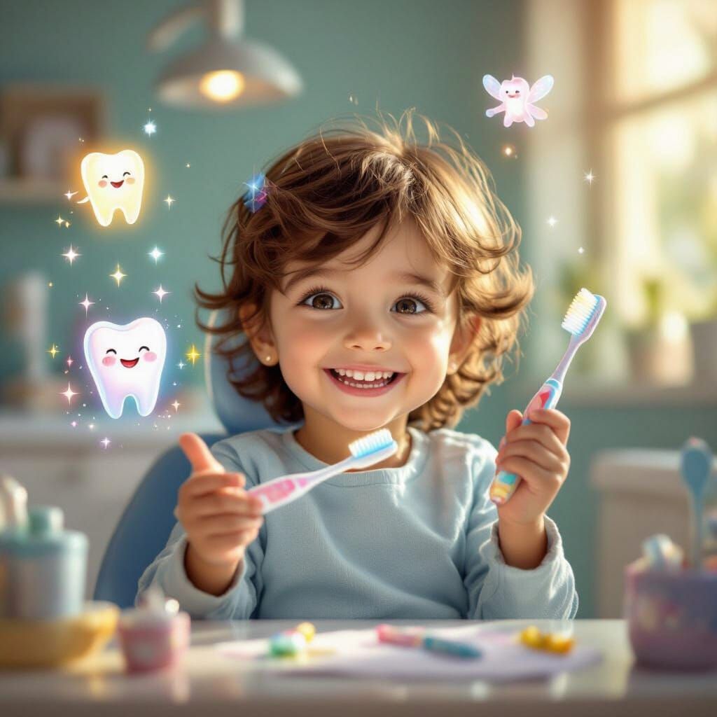 Happy Child in Magical Dental Clinic