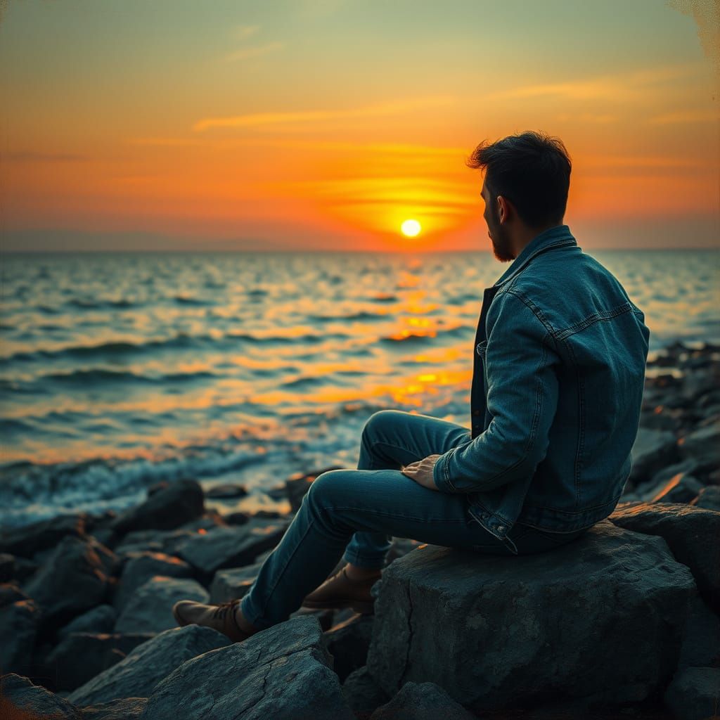 Melancholic Sunset: A Study in Abstract Expressionism