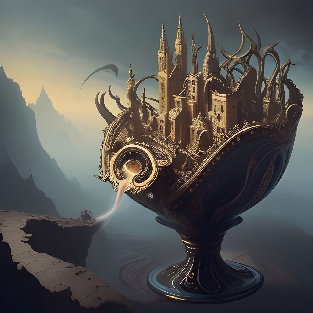 Surreal Coffee Cup in Salvador Dali Style