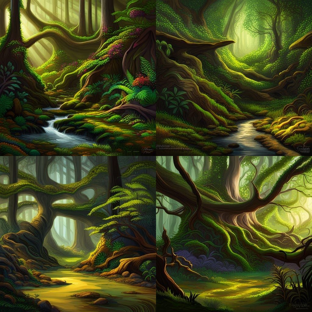 Hyperrealistic Forest with Sunlight and Wildflowers