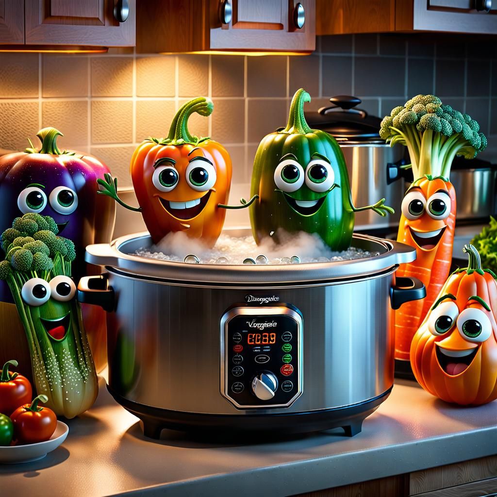 Hot Tubbing Chibi Veggies