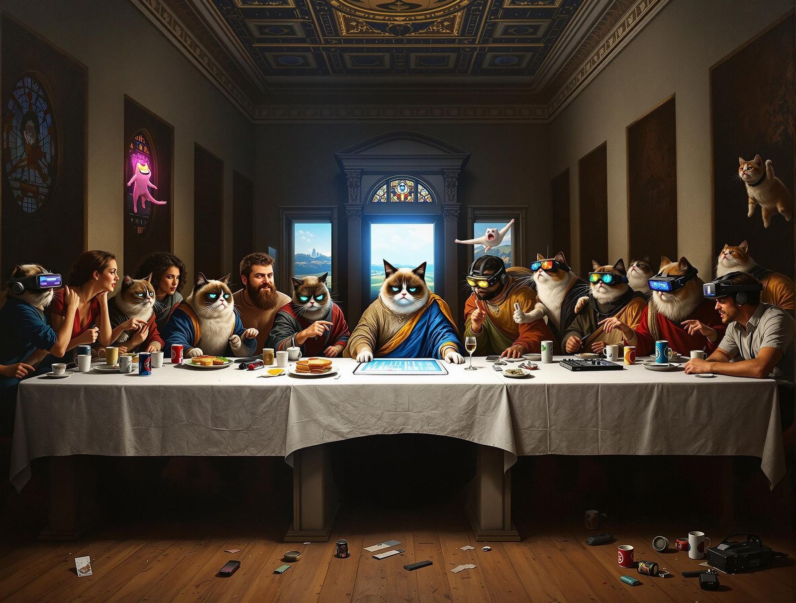 The Last Meme Supper: Grumpy Cat Parody in Renaissance Style