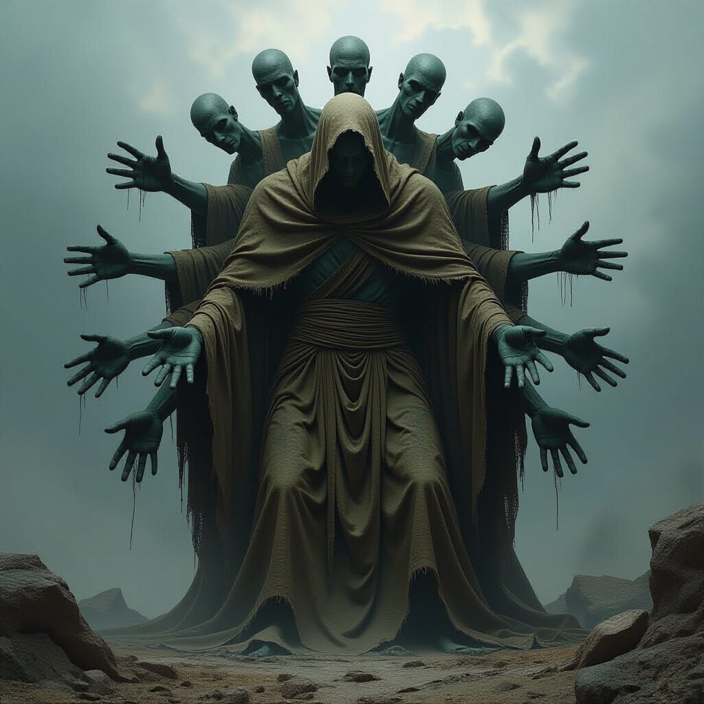 Epic Hecatoncheire in Dark Fantasy Style