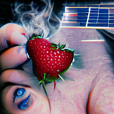 Strawberries and Cigarettes: A Dreamlike Digital Illustratio...