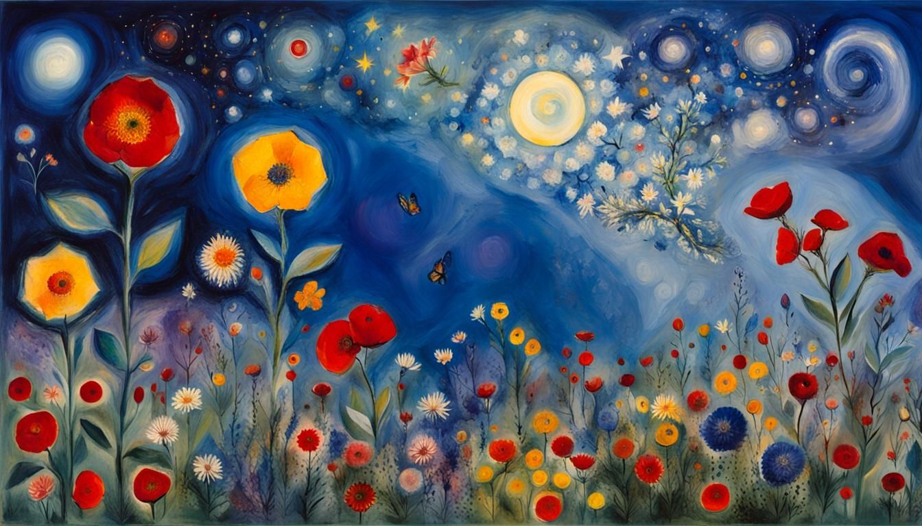 Si tu aimes une fleur qui se trouve dans une étoile, c’est doux, la nuit, de regarder le ciel. Toutes les étoile...