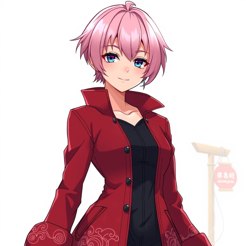 Seductive Sakura Haruno in Red Coat with Akatsuki Clouds