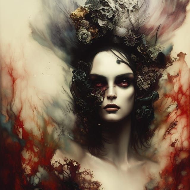 Monster in White Smoke: Analogous Color Art