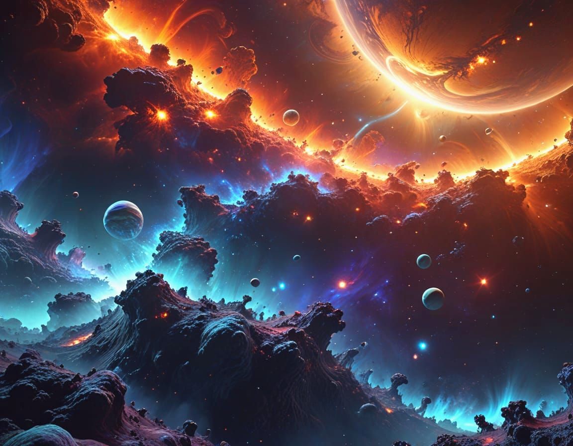 Galactic Vortex in Cosmic Dreamscape