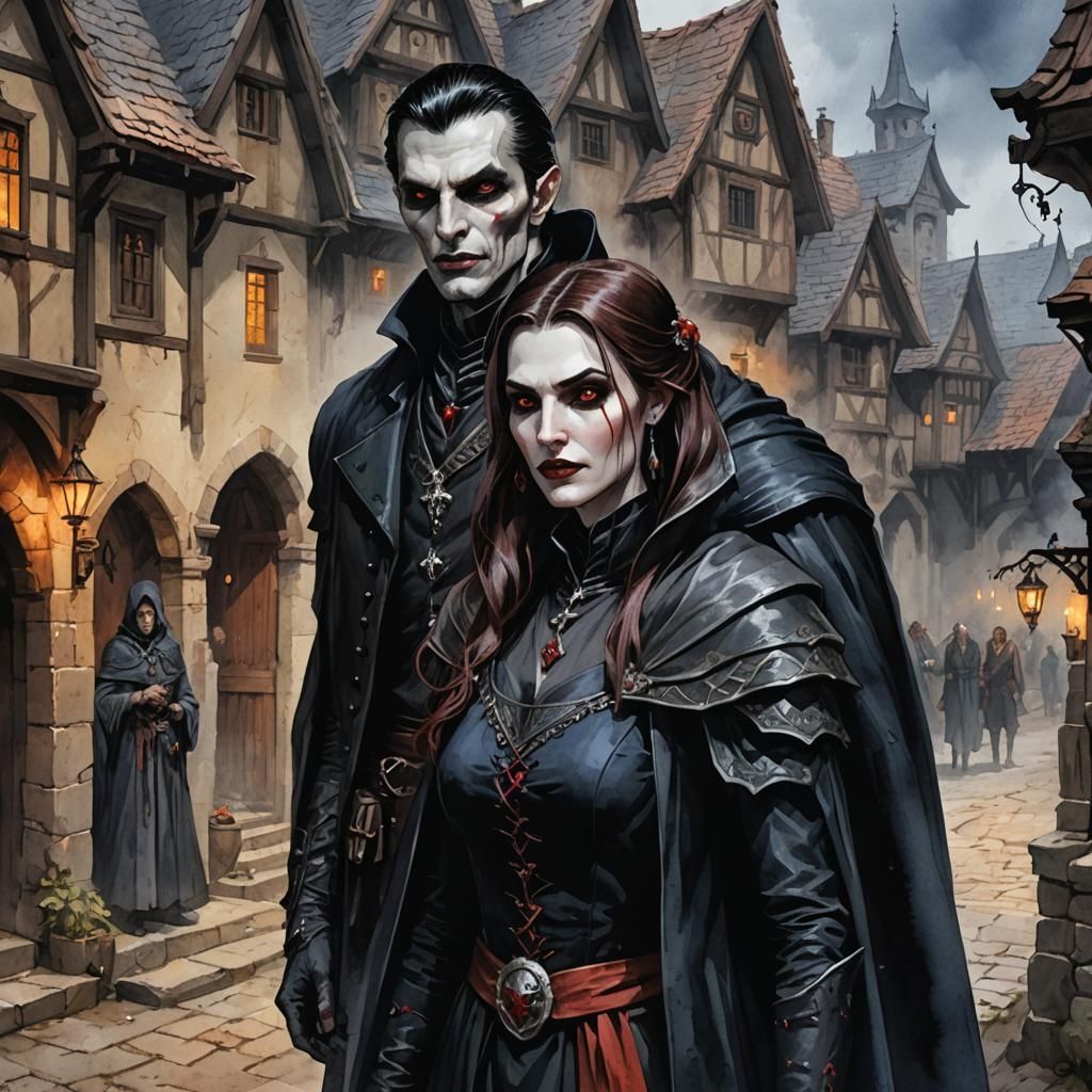 Vampire Spawn Couple in Dark Fantasy Art