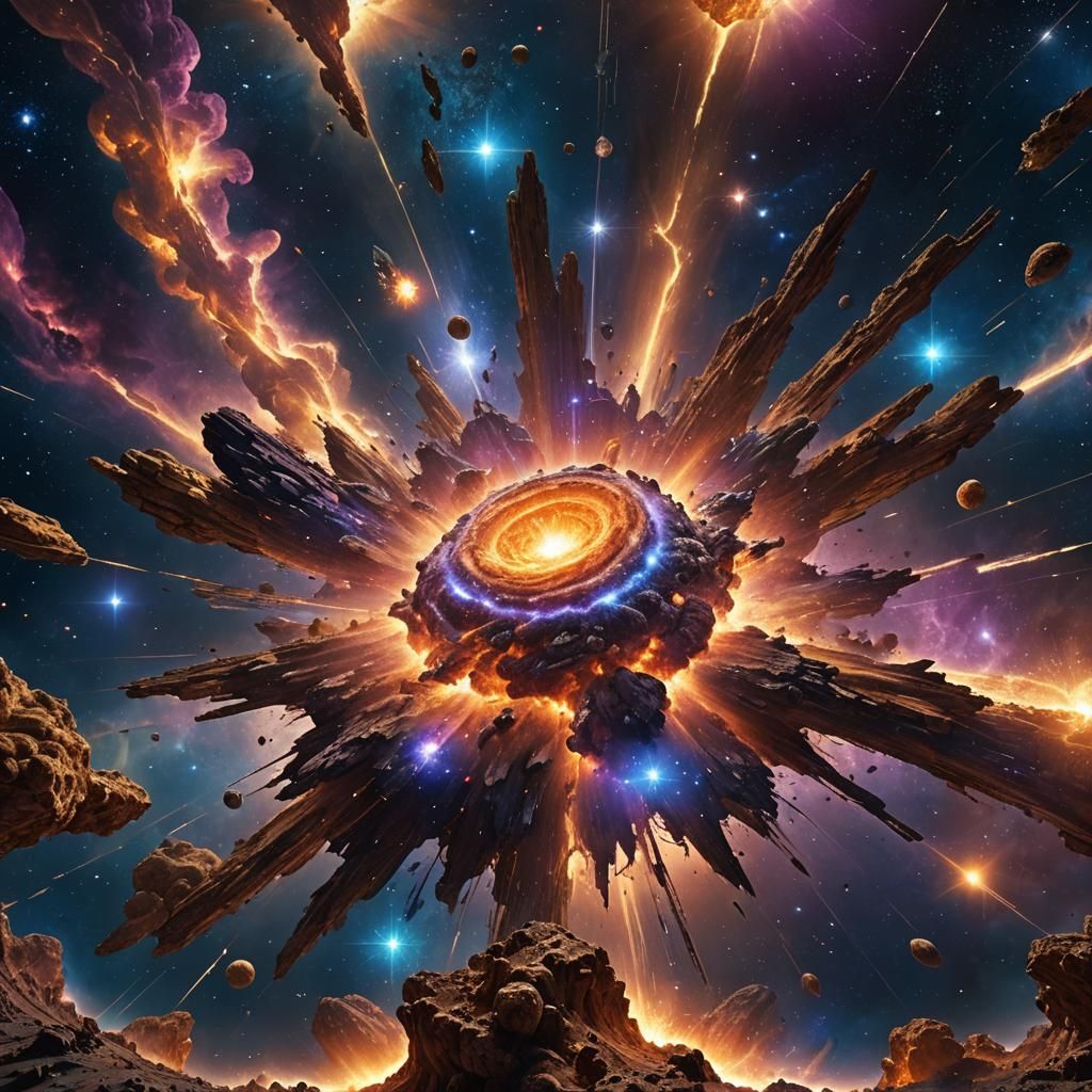 Supernova Explosion in Deep Blue Starfield