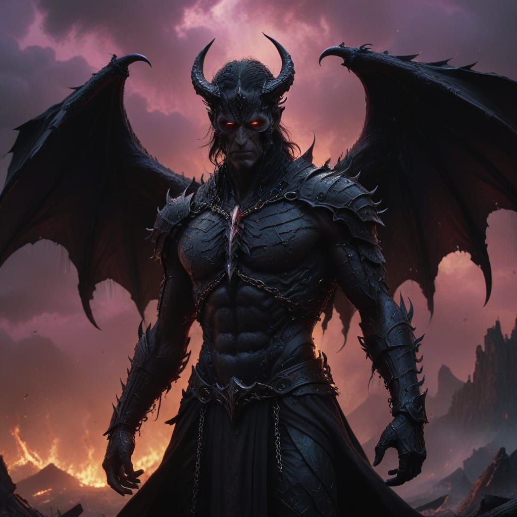Dark Lord Nezerus: Majestic Demon Prince in Dark Fantasy Arm...