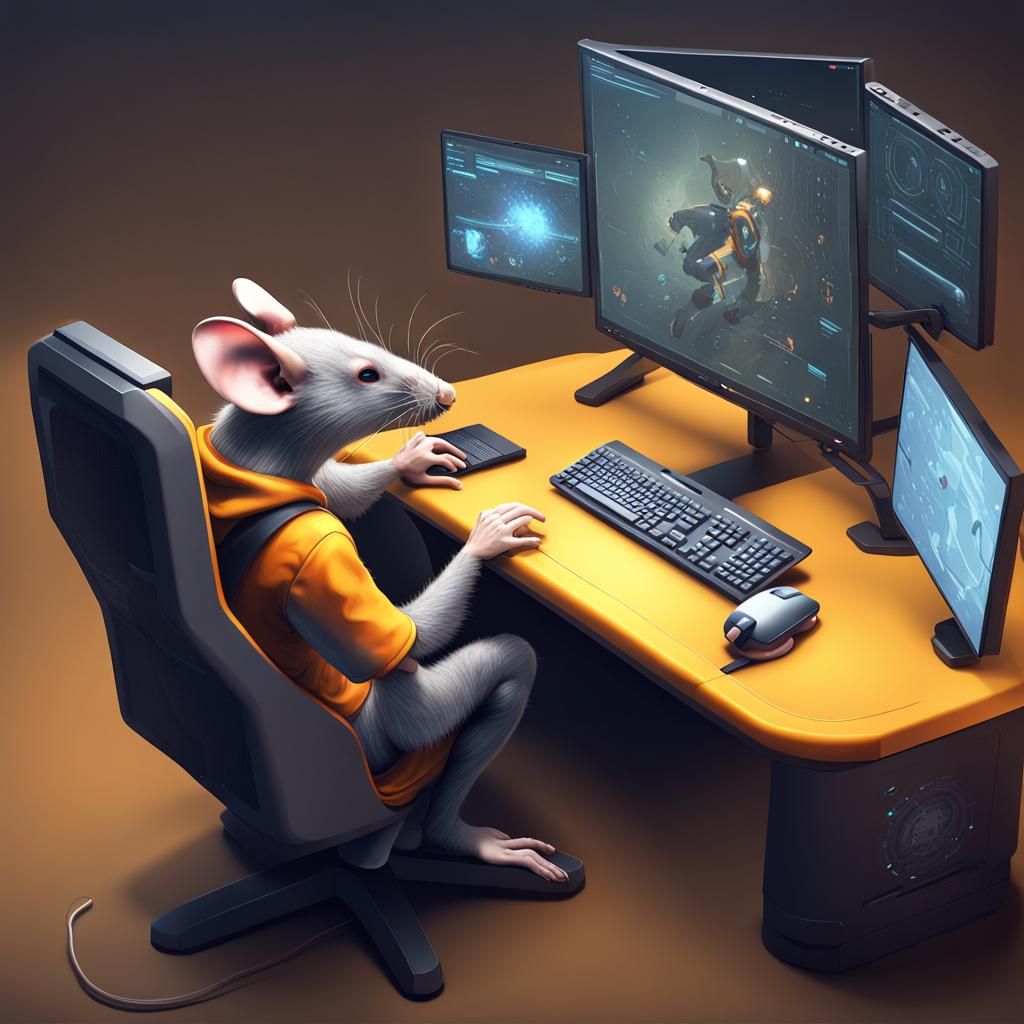 Rat UI Designer Using Human Mouse: 3D Game Art