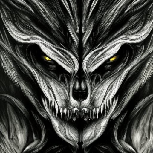 Hyperrealistic Werewolf in Dark, Moody Style