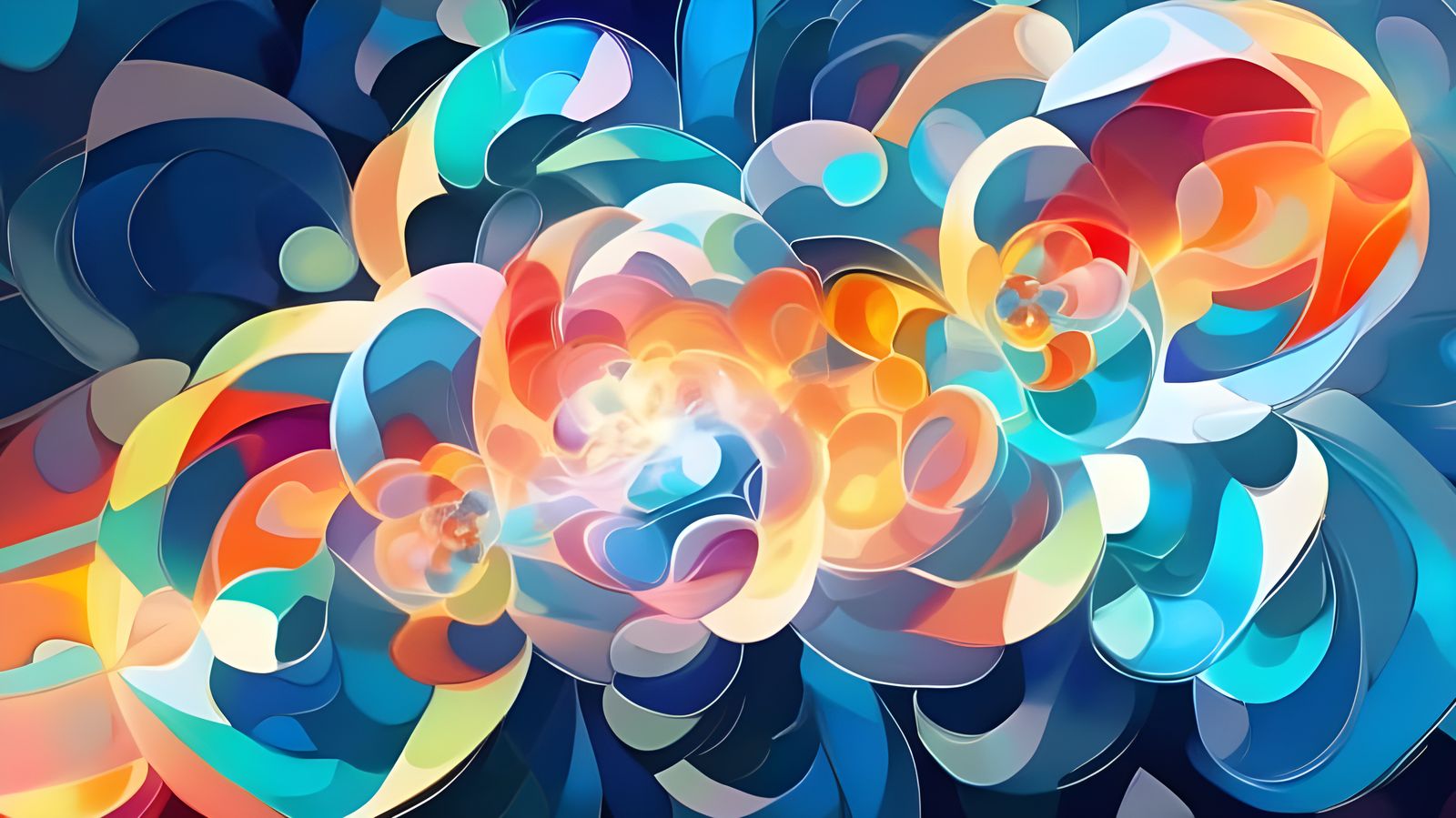 Kaleidoscopic Light Vortexes in Primitive Art Style