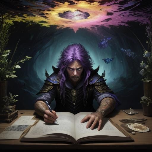 Magical Fantasy Pop-Up Book Art in Dark Fantasy Style