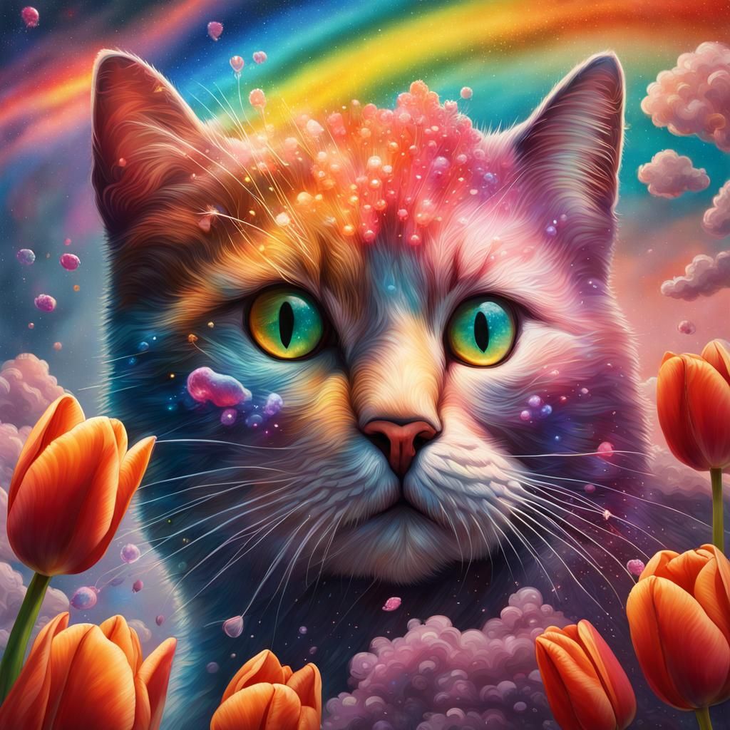 Rainbow Galactic Volcano Cats Eruption
