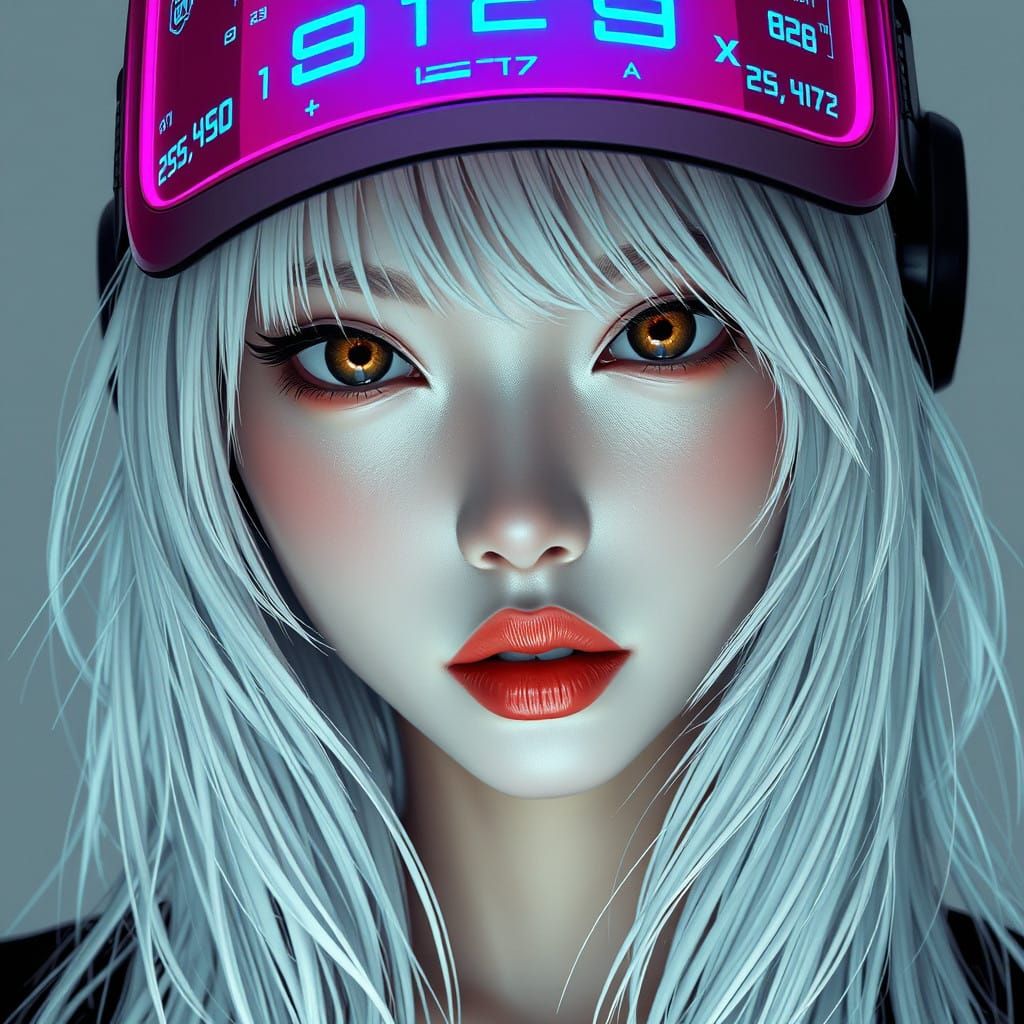 Hyper-Realistic Anime Portrait with Cyberpunk Flair