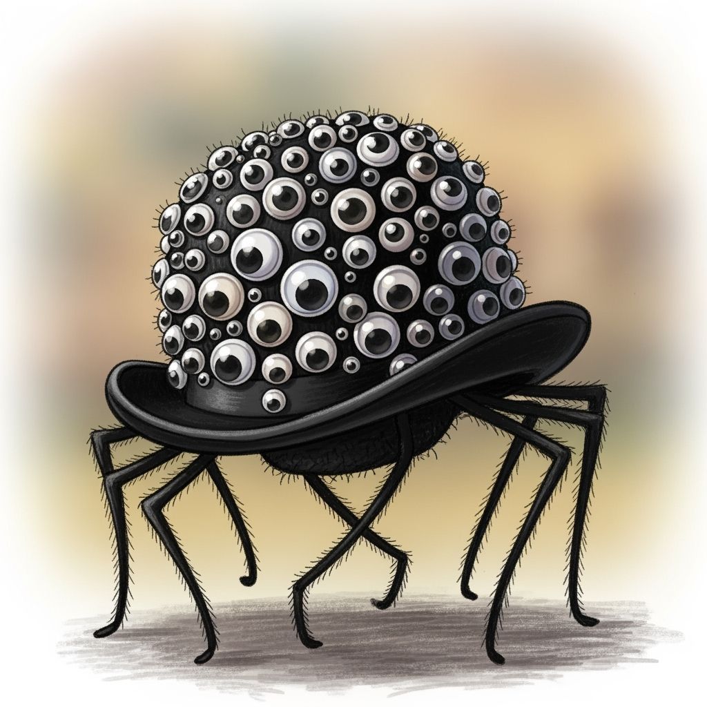 Whimsical Spider Hat with Googly Eyes and Spider Legs